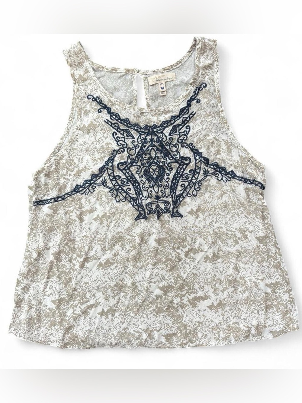 Y2K Between Me & You Embroidered Flowy Boho Festival Tank Top Medium